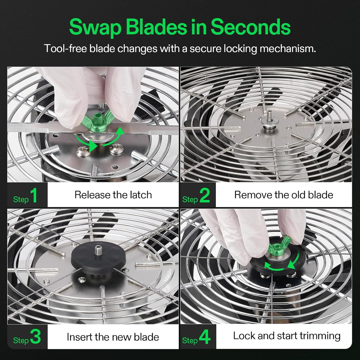 VIVOSUN 16" Bud Leaf Bowl Trimmer with Clear Dome, Stainless Steel Blades 3 Blades for Wet/Dry Buds and Large Batches, Efficiently Remove leaves, Protecting Buds, Metal Gear Box, Hand Pruner