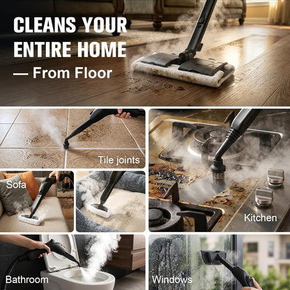 Waitbird 4.5 Bar 300°F Steam Cleaner for Bathroom, Kitchen, Floor & Grout Easy Use | Quick Heat Up | Large Tank | Quiet Operation | Safety Lock | 21 Accessories for Tiles, Toilets, Stovetop & Carpet