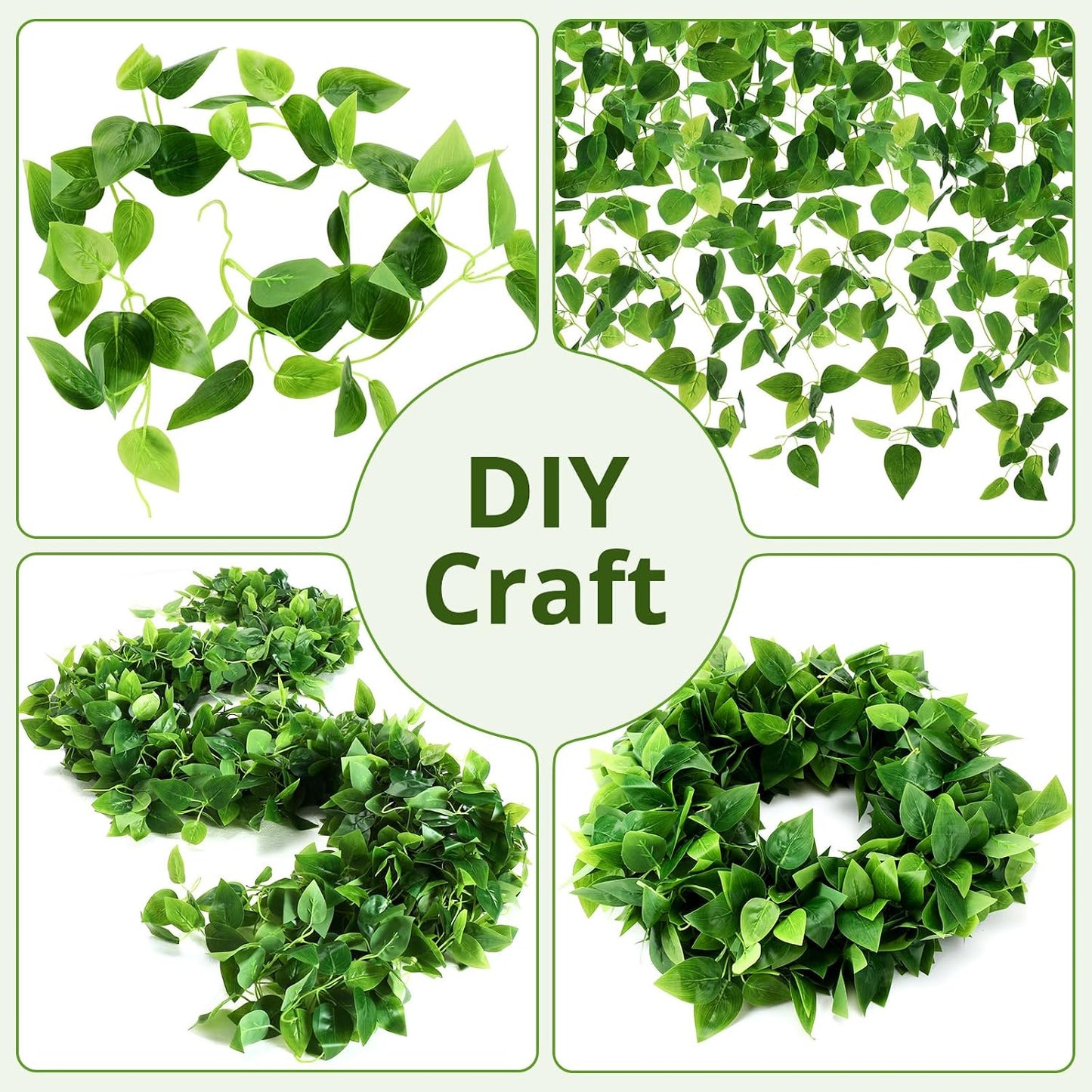 XunYee 36 Pcs Artificial Hanging Plants 3.6FT Fake Hanging Plants for Living Room, Fake Ivy Vine Plastic Faux Hanging Plants for Wall House Room Garden Wedding Garland Indoor Outdoor Decor, No Baskets