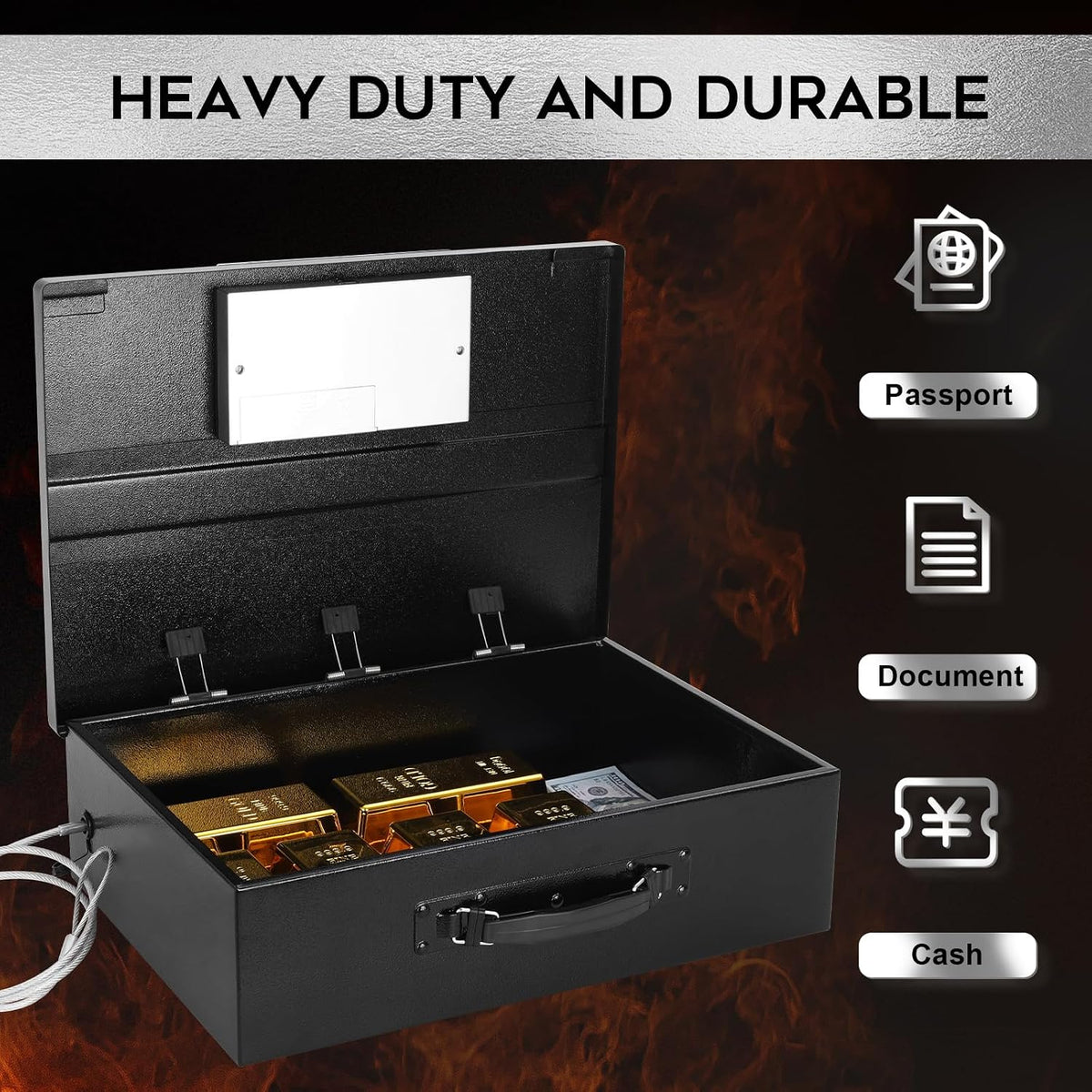 bonsaii SF002-N 0.6 Cu. Ft. Electronic Safe Box | Digital Keypad, Removable Shelf, Type-C Backup Power & Wall Mount