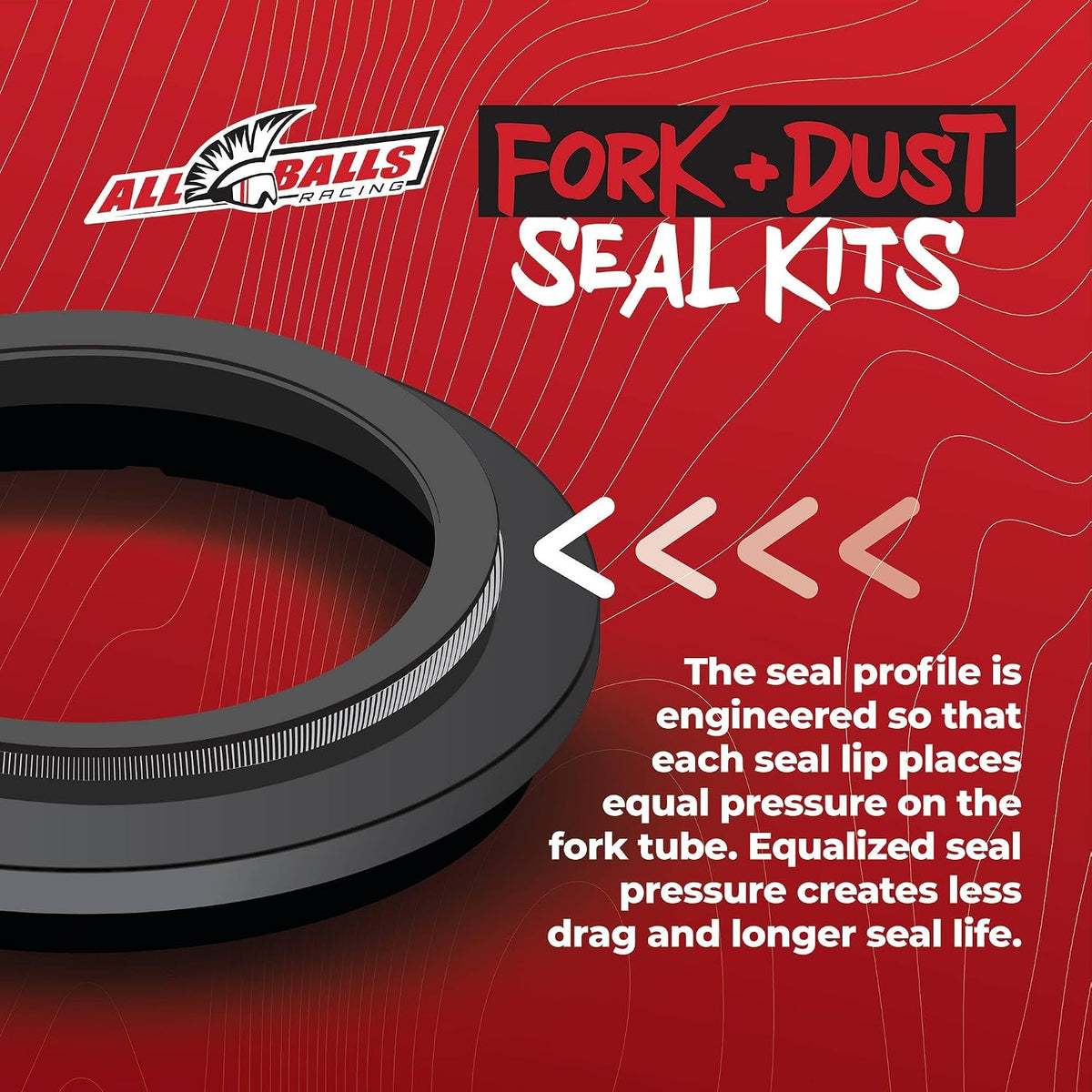 All Balls Racing 56-129 Fork & Dust Seal Kit Compatible with/Replacement for Honda, Kawasaki, Suzuki, Yamaha