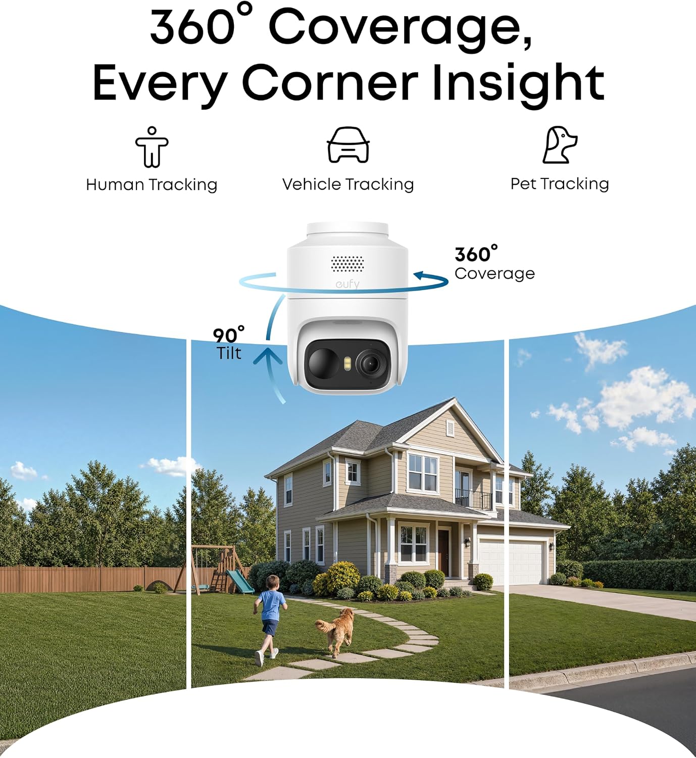 eufy Security eufyCam C37 4-Cam Kit, 360° Pan&Tilt Auto Tracking