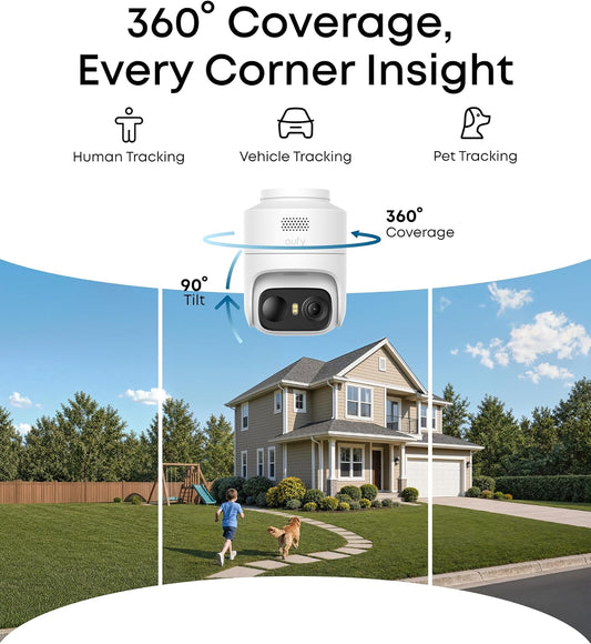 eufy Security eufyCam C37 4-Cam Kit, 360° Pan&Tilt Auto Tracking