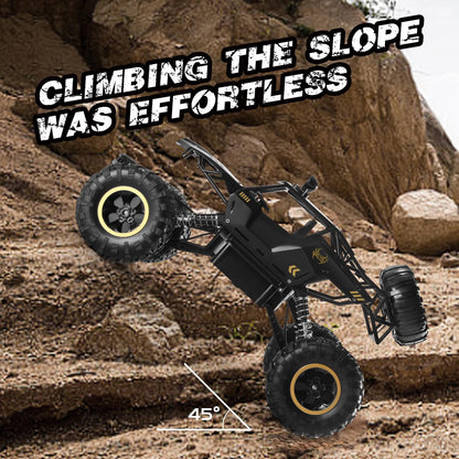 Jiakora RC Car 1:12 Off-Road Monster Truck, 4WD Remote Control Truck with Metal Body, LED Headlights, 20 km/h Speed, Rechargeable Batteries, All-Terrain Toy for Kids & Adults