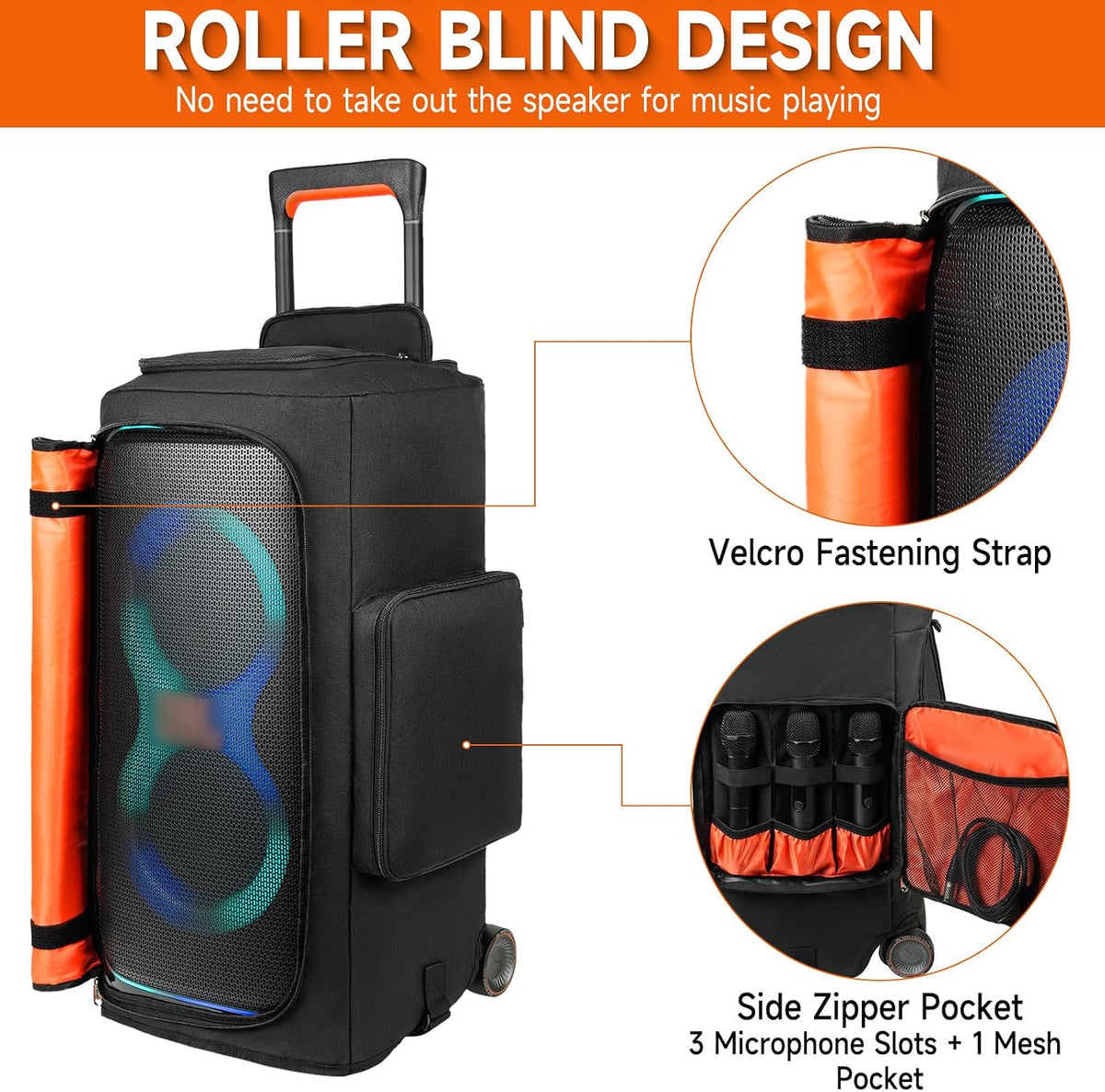 LEFOR·Z Speaker Case Compatible with JBL PartyBox 320/310,Bottomless Cover Portable Speaker Dust Cover Storage Bag Fits for JBL Party Box 320 for Outdoor Travel,Cover Only(Without Wheels and Pull Rod)