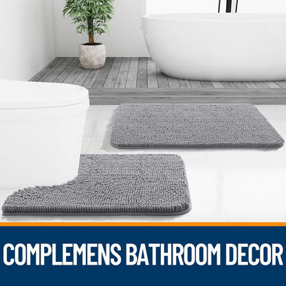 OLANLY Bathroom Rug 30 x 20 Extra Soft Chenille Bath Mat