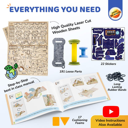 Smartivity Robotic Mechanical Hand STEM Toy for Kids Ages 8-14, DIY Wooden STEAM Building Kit, Educational Robotics Toy for Boys & Girls