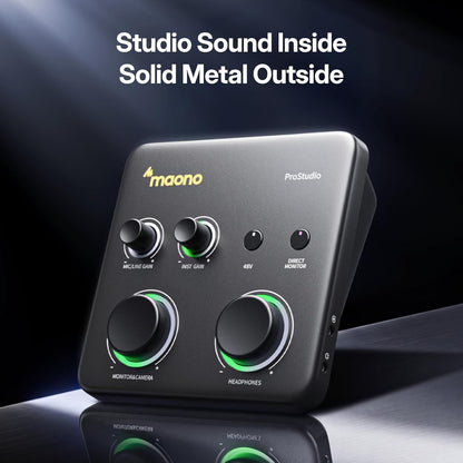 MAONO P1 USB Audio Interface with 70dB Gain for PC, Phone, iPad & Guitar
