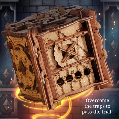 iDventure Cluebox The Secret of Camelot, Wooden Escape Room Puzzle Box for Adults & Teens, Reusable 3D Logic Brain Teaser Game for 1–2 Players, 60–90 Minute Adventure
