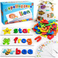 BEESTECH Alphabet ABC Learning Educational Toys for Toddlers, Wooden Letter Matching Game with 28 Flash Cards & 52 Letters, Preschool ABC Learning Toy for Ages 3–4, Gift Set