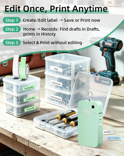 ORGSTA S001 Bluetooth Thermal Label Maker Green