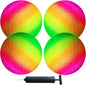 AppleRound 8.5-Inch Dodgeball Playground Balls, 4-Pack with Hand Pump, Textured No-Slip Grip, Inflatable PVC Balls for Kids, Teens & Adults