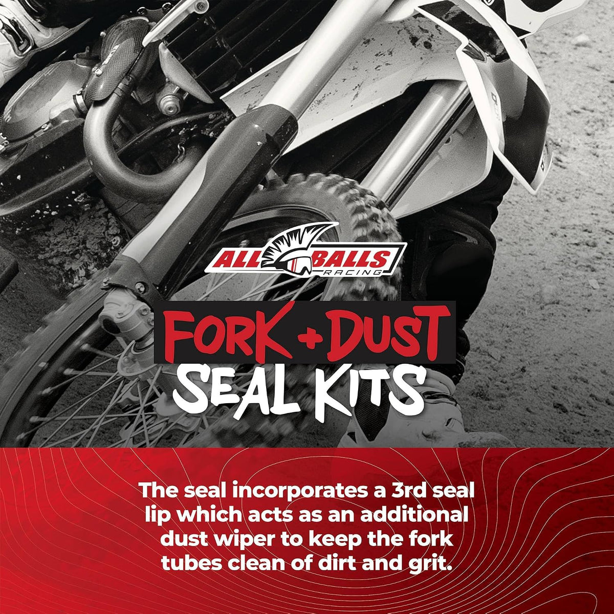 All Balls Racing 56-129 Fork & Dust Seal Kit Compatible with/Replacement for Honda, Kawasaki, Suzuki, Yamaha