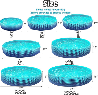 Jasonwell Foldable Dog Kiddie Pool, 63" x 63" x 12", Collapsible Pet Pool & Whelping Box with Anti-Slip Surface, Extra Hose Connector, Green