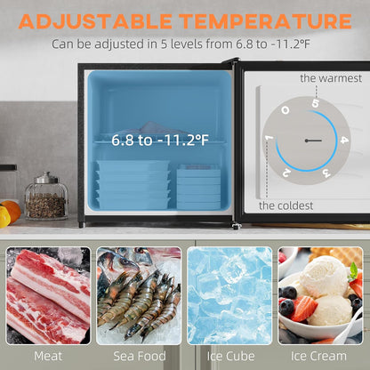 HOMCOM Mini Freezer Countertop Compact Upright Freezer 1.1 Cu.Ft Silver