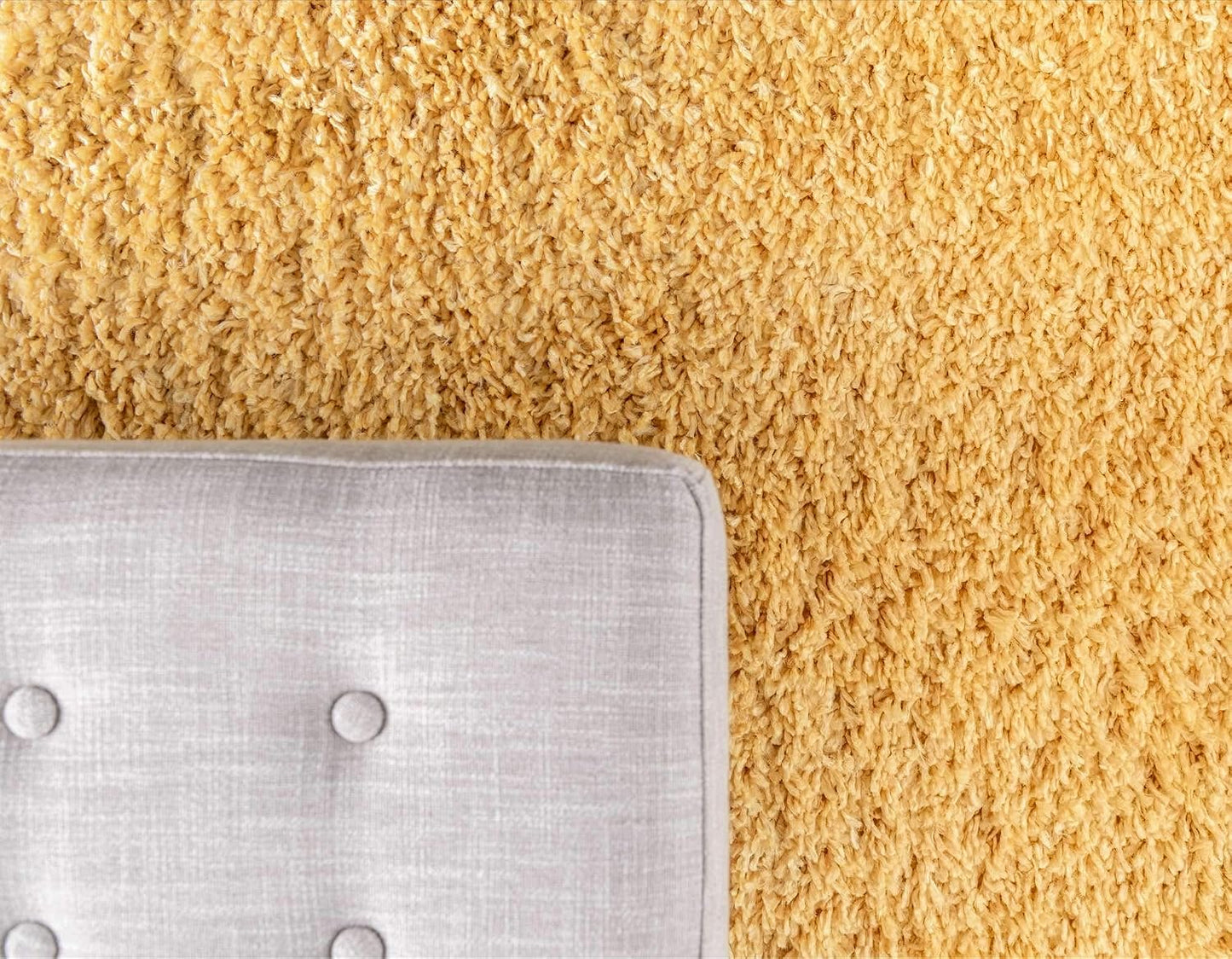 Unique Loom Davos Shag Collection Area Rug - Solid (5' 3" Round, Sun Yellow)