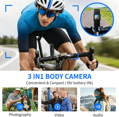 128GB Mini Body Camera with 180° Rotating Lens, 1080P HD Mini Body Cameras with Audio and Video Recording, Loop Record, 8 Hours Continuous Recording Camcorder for Security, Work, Travel