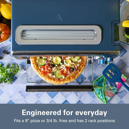 Hamilton Beach 2-in-1 Countertop Toaster Oven and Long Slot 2 Slice Toaster Bake, Broil Toast | 2 Rack Positions | 60 Minute Timer | Automatic Shut Off | Shade Selector | Kitchen Makeover Blue | 31158J