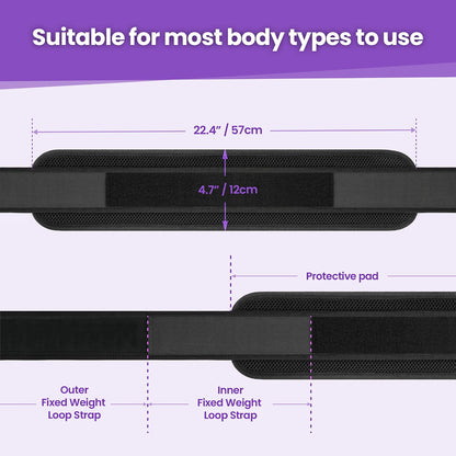 Balency Hip Thrust Belt for Dumbbells, Kettlebells & Weight Plates, Foldable Non-Slip Padded Glute Belt for Hip Thrusts, Squats & Home Gym Workouts, Black