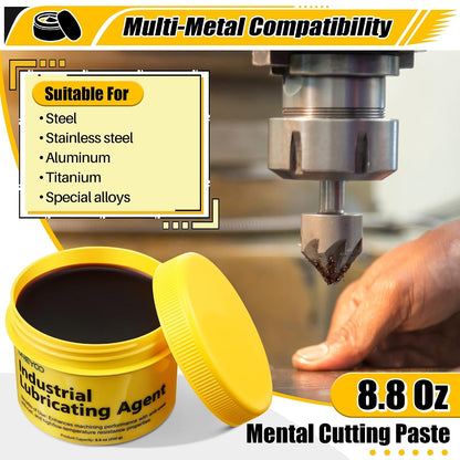 Dreyoo Cutting Paste for Drilling Metal, 8.8 oz Jar Tapping Wax Lubricant for Drill Bits, Saw Blades & Milling Tools, Low-Odor Chlorine-Free Metalworking Paste