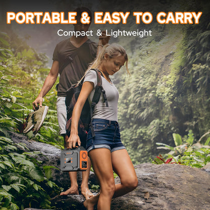 Portable Power Station 300W,110V Solar Generator 280Wh(without Solar Panel) 120V Portable Power Bank with AC Outlet Pure Sine Wave, DC, USB QC3.0, External Battery Power Pack for Camping RV Outdoor Use