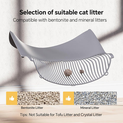 Mimfam Automatic Self Cleaning Litter Box, with 4 Pairs Infrared Senor, Open-Top Design for Multi-Cat Homes, Comes with Liner Bags and Cat Litter Mat, Grey