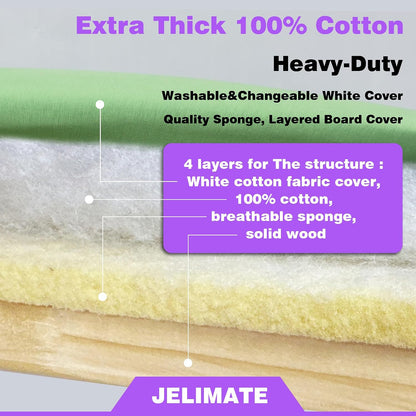 JELIMATE Padded Pants & Sleeve Ironing Board | Double-Sided Wooden Tailor Ironing Stool with Thick Cotton Padding