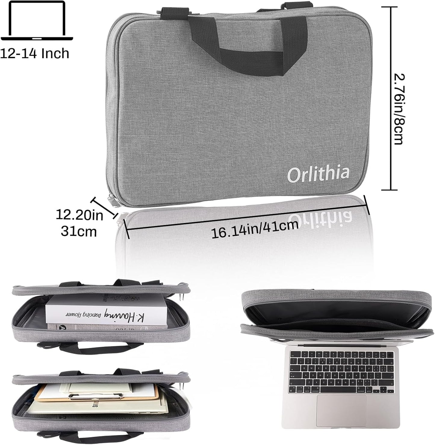 Water Repellent 3-in-1 Laptop Sunshade, Portable Foldable Privacy Visor with Elastic PVC Core, Converts into Shoulder Bag for Outdoor Work, Fits 12-14 Inch Laptops - Cool Silver (Patent Pending)