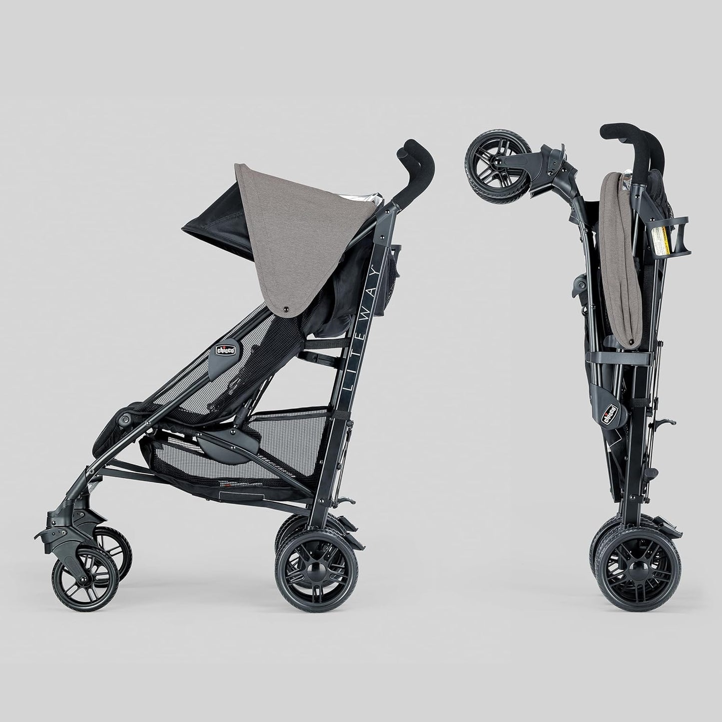 Chicco Liteway Stroller, Compact Fold Baby Stroller with Canopy, Lightweight Aluminum Frame Umbrella Stroller for Babies & Toddlers up to 40 lbs, Arctic/Blue