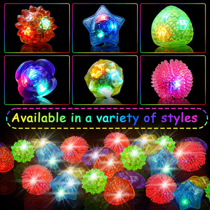 OLUPP 100-Piece Light Up Rings, LED Glow Party Rings for Kids & Adults, 6 Styles Flashing Finger Lights for Birthday, Concert, Halloween, Christmas & Events