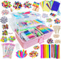 Itopstar 3000-Piece Kids Arts and Crafts Supplies, 3-Layer Portable Craft Box with Pipe Cleaners, Pom Poms, Beads, Feathers, Craft Sticks & DIY Accessories, Pink