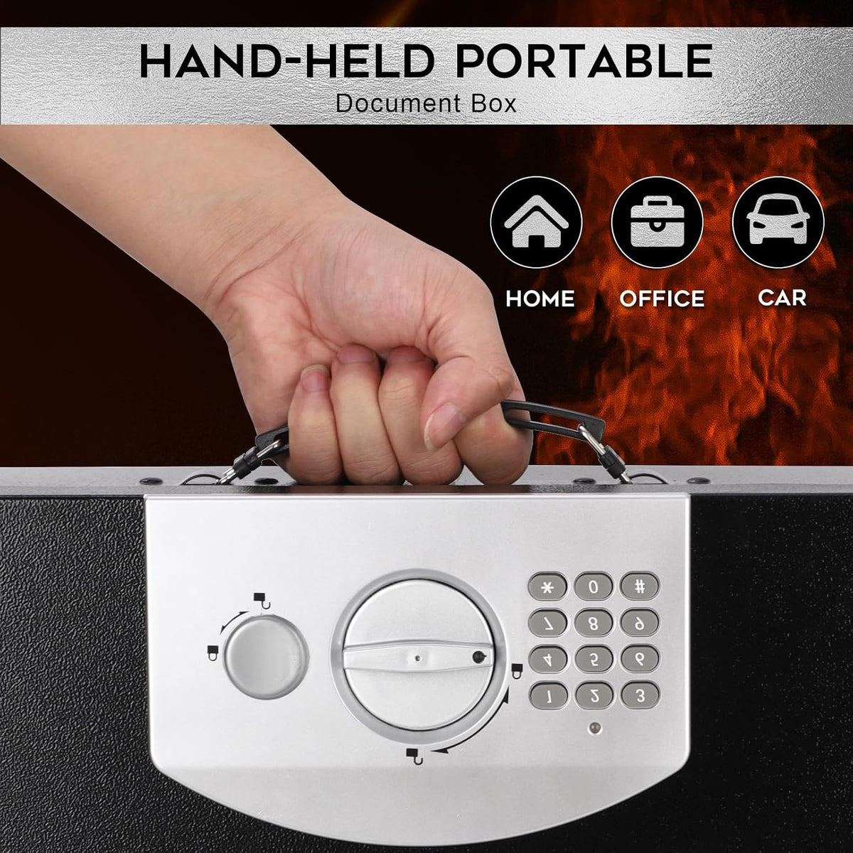 bonsaii SF002-N 0.6 Cu. Ft. Electronic Safe Box | Digital Keypad, Removable Shelf, Type-C Backup Power & Wall Mount