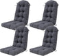 Outdoor Rocking Chair Cushion Set of 4 for Adirondack Chair, High Back Patio Outdoor Seat Chair Cushion 49x19in,Charcoal Black