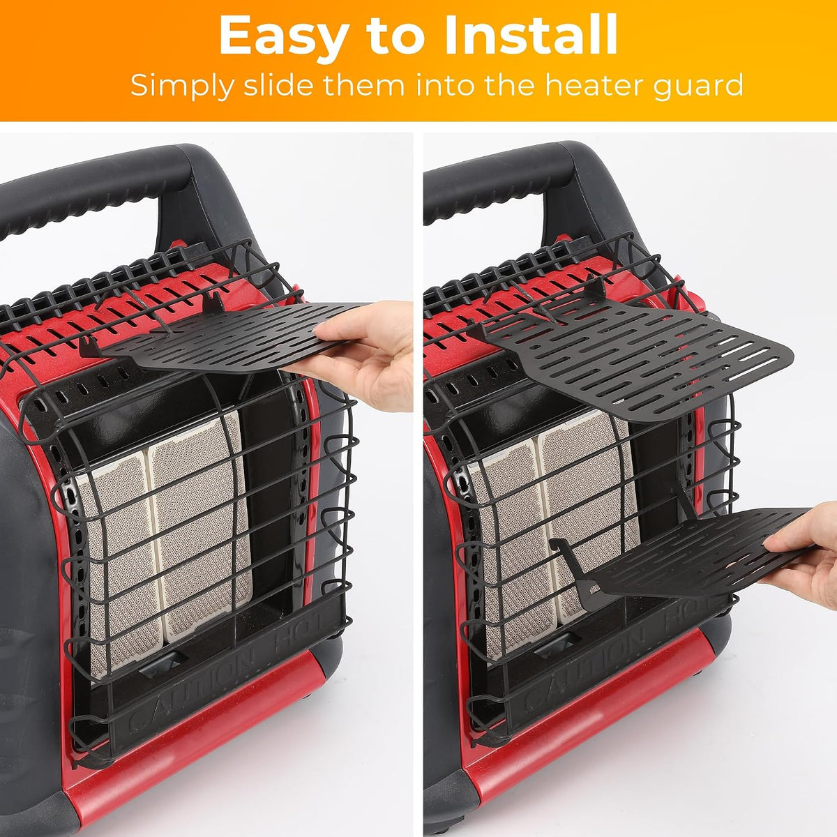 2-Tiered Wood Stove Fan Bracket, Cooker Plate Grill Attachment, Multi-Purpose Heater Bracket Compatible with Heater Fireplace Fan/Heated Stuff Shelf, Stand for Heater, Outdoor Heater Accessories