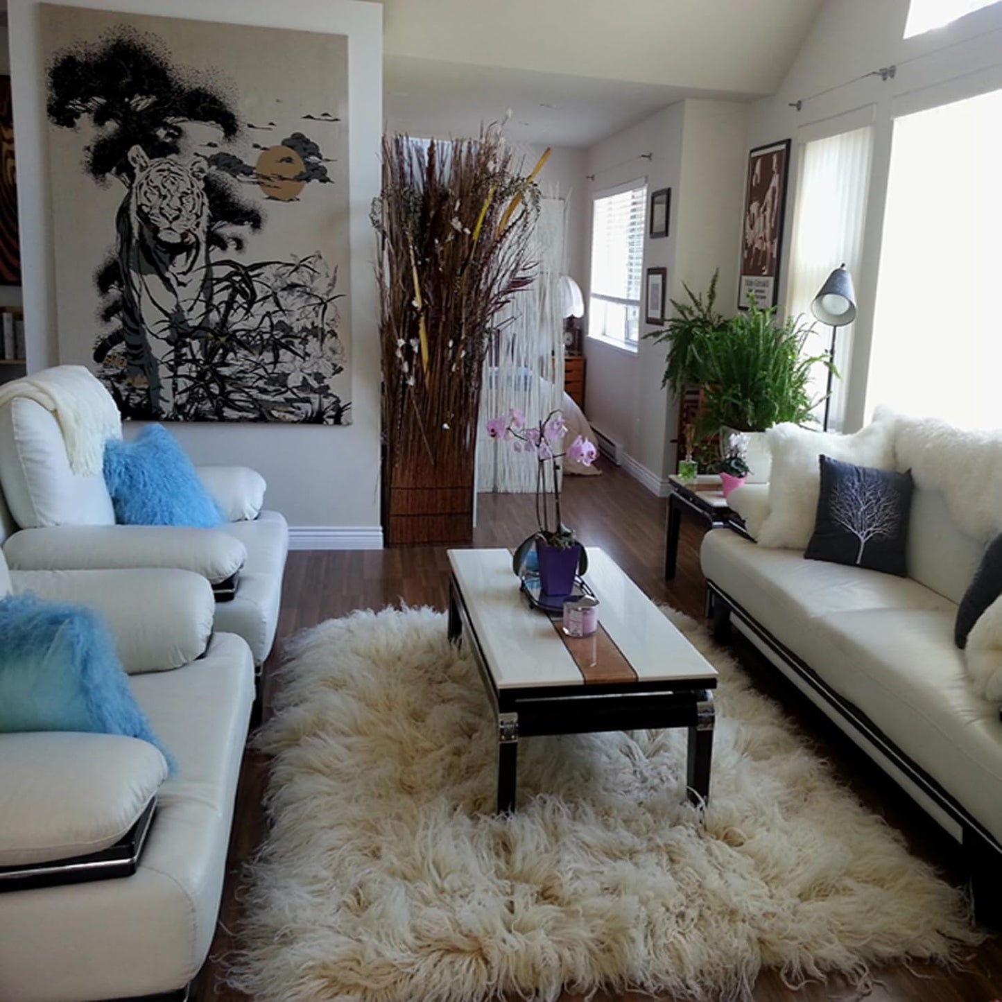 Unruly and Gorgeous flokati Rug. Exotic 6" Wool Pile. 100% Natural Wool. Shaggy Organic Area Rug (5x7)