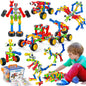 Qirptey 125-Piece STEM Building Toys for Kids Ages 3+, Educational Interlocking Building Blocks with Idea Booklet & Storage Box, Creative Engineering Construction Set