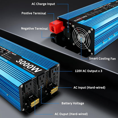 3000W Sump Pump Battery Backup System, Pure Sine Wave Output UPS