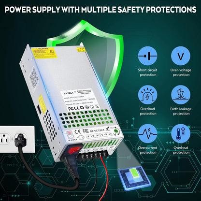VAYALT DC 12V 100A 1200W Switching Power Supply, 110V/220 V Power Supply AC to DC Converter, Universal Regulated Switching,12V Power Supply for CCTV Camera System,3D Printer,Led Strip,Computer Project