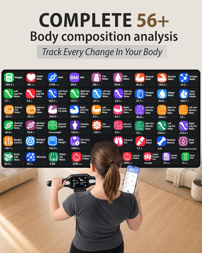 Homerz Smart Scale – Bend-Free Smart Scale with BMI, Body Fat, Muscle Mass, Full Body Composition Scale with Digital Weight Tracking, Body Scan Scale with Handle, Body Fat Scanner