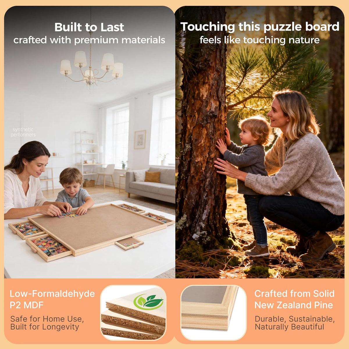 ALL4JIG 2000-Piece Rotating Puzzle Board with 6 Drawers & Cover, 28.5" x 40.16" Portable Jigsaw Puzzle Table with 360° Lazy Susan, Wooden Puzzle Surface for Adults, Crafts & Building