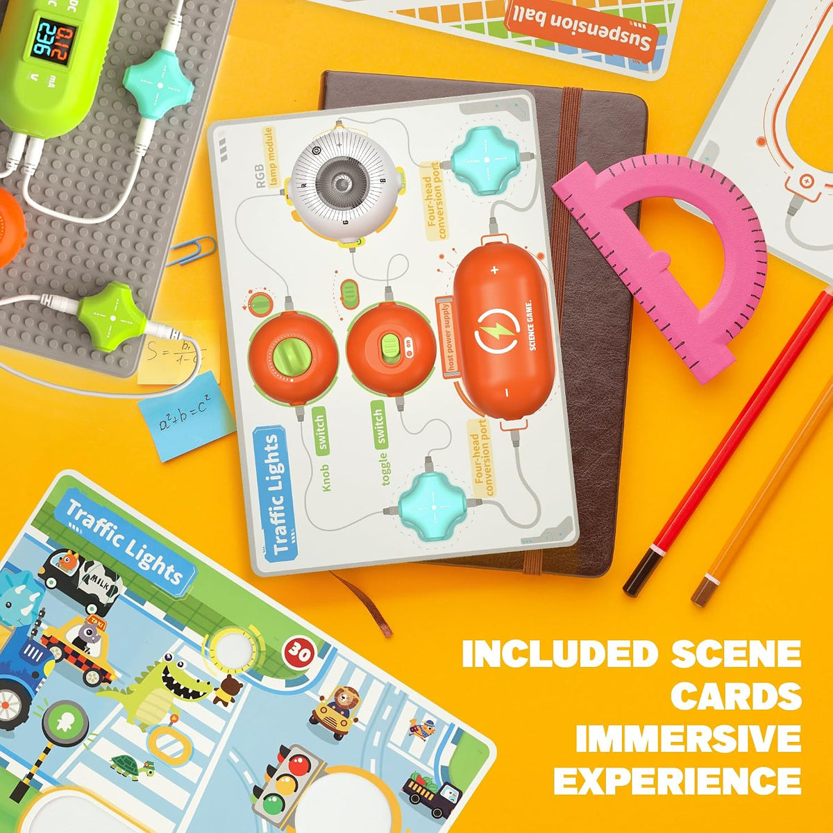 SMILESSKIDDO Science Kits Electronics STEM Kit, 420+ Projects, 35 Circuit Parts, Snap-Together Science Experiments for Kids, Physics Learning Toy