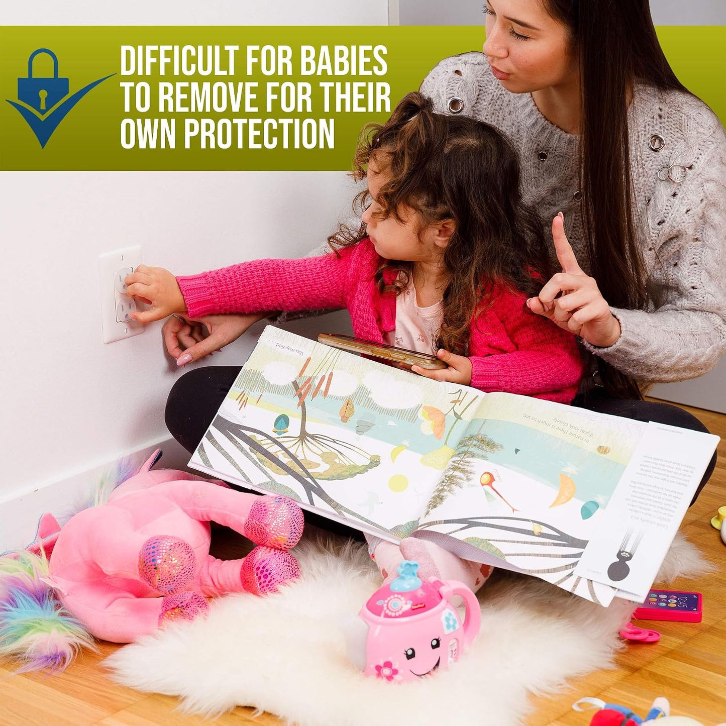 Wappa Baby Clear Outlet Covers, 50 Pack, Baby Safety Outlet Plug Covers, Durable Childproof Socket Protectors