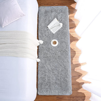 Chicrug Soft Runner Rug for Bedroom Living Room Plush Fluffy Rugs 2x6 Shag Furry Area Rug Carpet Non Shedding for Nursery Children Kids Girls Room Home Decorative, Grey