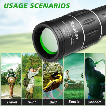 Pankoo 16X52 Monocular Telescope, High Power BAK4 Prism Compact Monocular for Adults & Kids, Waterproof Fogproof Shockproof, Manual Focus for Bird Watching, Hiking, Camping & Travel