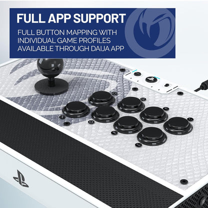 Nacon Daija Arcade Fight Stick Officially Licensed for PlayStation - PS5, PS4 & Windows 10/11 PC - Sanwa Joystick & Action Buttons, Customizable Front Plate, 3-Meter Cable