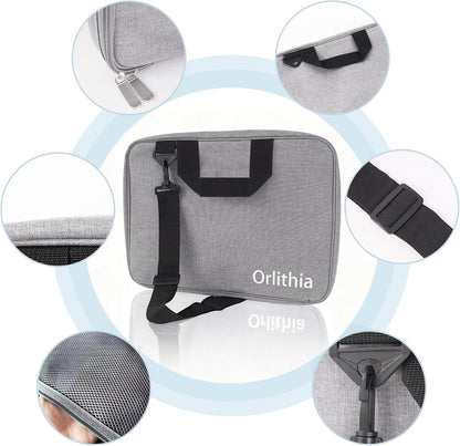 Water Repellent 3-in-1 Laptop Sunshade, Portable Foldable Privacy Visor with Elastic PVC Core, Converts into Shoulder Bag for Outdoor Work, Fits 12-14 Inch Laptops - Cool Silver (Patent Pending)