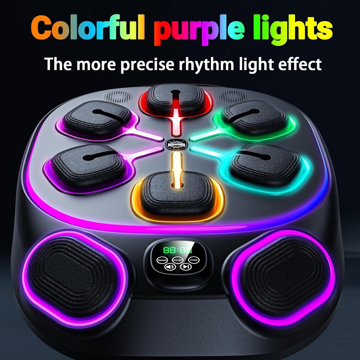 OurStarry Smart Music Boxing Machine for Adults and Kids, Wall Mounted Punching Trainer with Boxing Gloves, LED Electronic Target, 9 Modes and 9 Speeds, Home Gym Workout Equipment