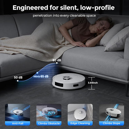 Robot Vacuum and Mop Combo, Robot Vacuum Cleaner with Bagless Self Emptying Station, 18000Pa Suction, LiDAR Navigation, ideal for Pet Hair, Carpet & Hard Floor, Compatible with App/Alexa/Voice Control