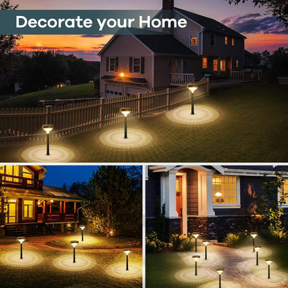Linkind Solar Lights Outdoor 8 Pack, Solar Pathway Lights Warm White Landscape Path Lights,IP65 Waterproof Solar Lights for Walkway Yard Garden Driveway