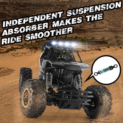 Jiakora RC Car 1:12 Off-Road Monster Truck, 4WD Remote Control Truck with Metal Body, LED Headlights, 20 km/h Speed, Rechargeable Batteries, All-Terrain Toy for Kids & Adults